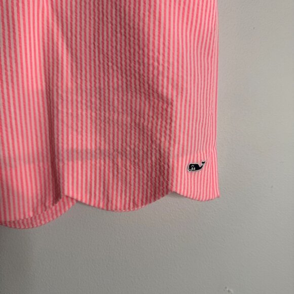 Vineyard Vines Women's Performance Seersucker Pink and White Skort Size 0 - Picture 2 of 5